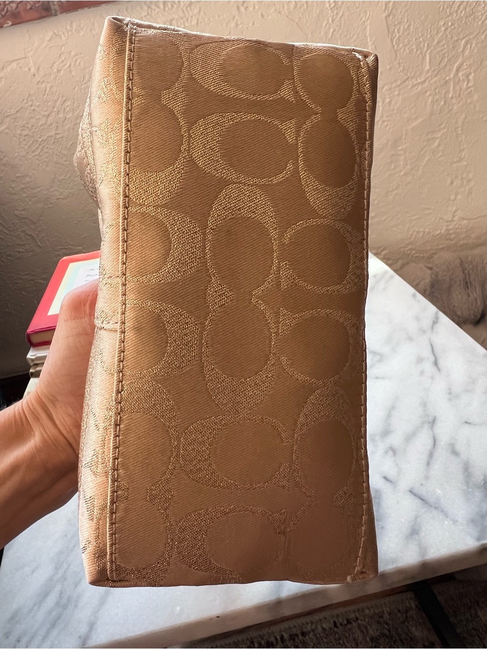 Coach Metallic Signature Canvas Bag in Champagne Gold - Picture 4 of 7